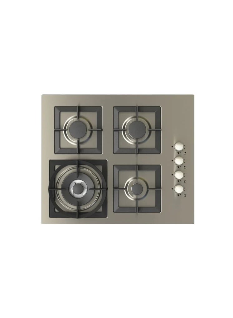 كيتشن لاين بوتاجاز غاز بلت إن، 60 سم، 4 شعلة، هيفي ديوتي، JE4014 - فضي